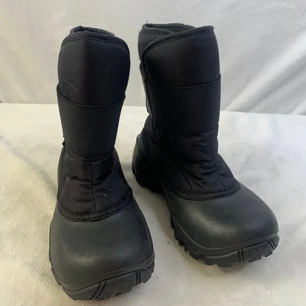 Columbia Kids Rope Tow Kruser 2 Boys Sz 1 Snow Boots Black Waterproof Insulated